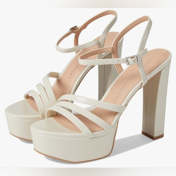 Chinese Laundry Shoes - White leather platform sandals